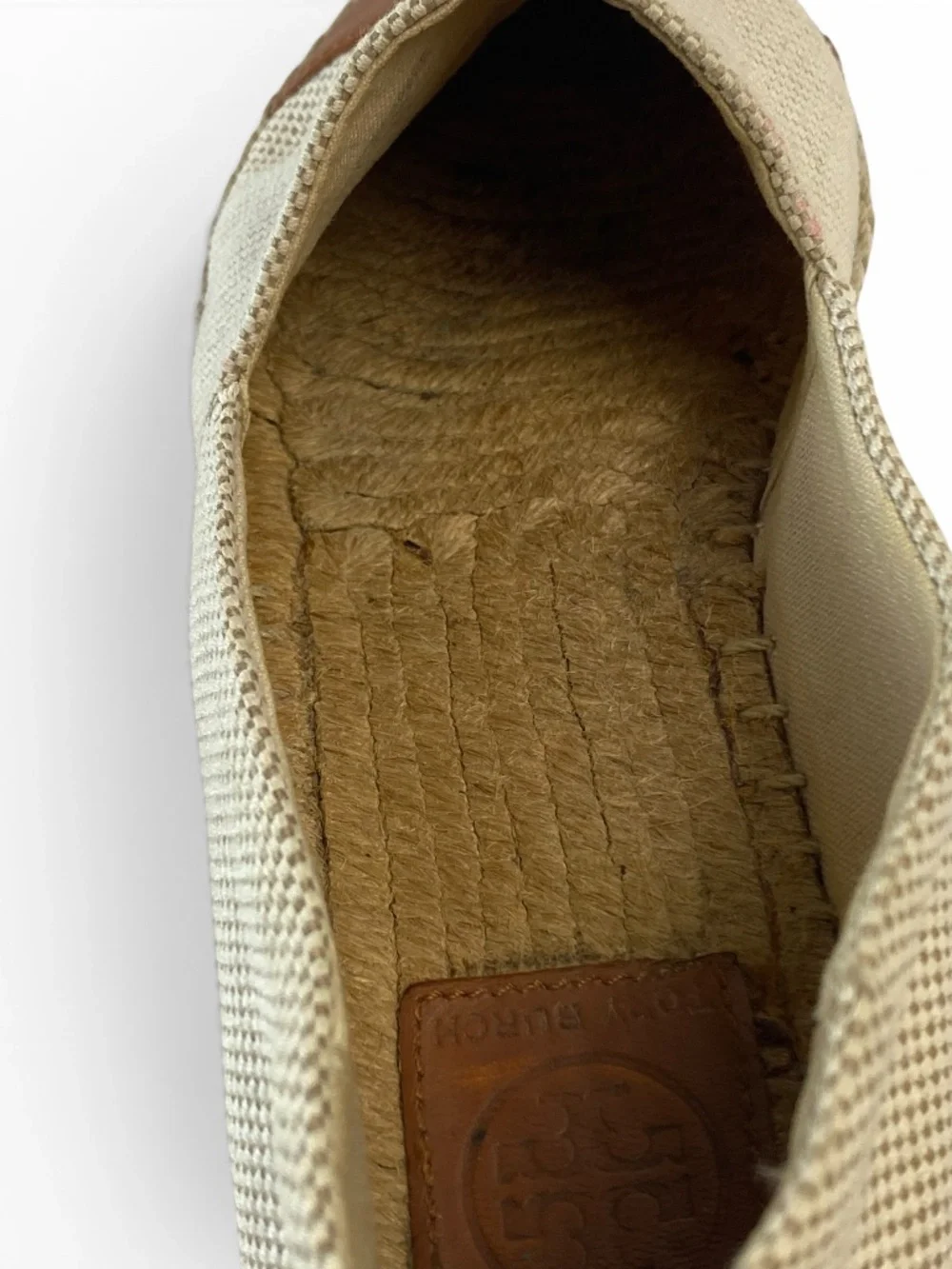 Tory Burch Color Block Canvas and Napa Espadrilles in Natural and Tan Size 7.5